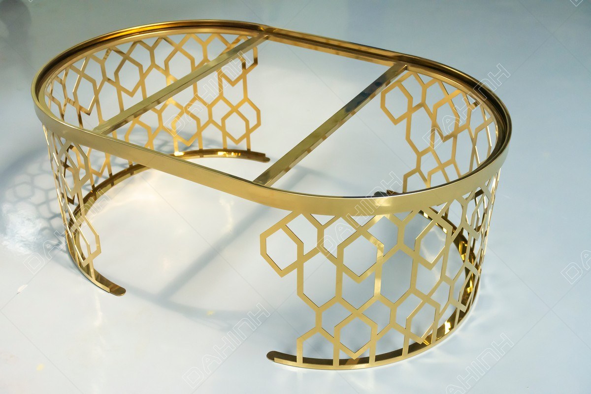 Gia công chân bàn trà inox mạ pvd